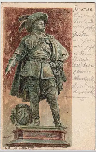 (93881) Künstler AK Bremen, Gustav Adolf Denkmal, 1902