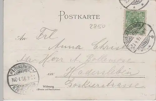 (76405) Künstler AK Gruß aus Bremerhaven, Bry mit Smidtstraße 1899