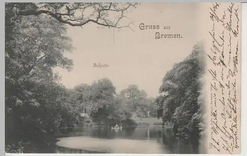 (74117) AK Gruss aus Bremen, Wallpartie 1899