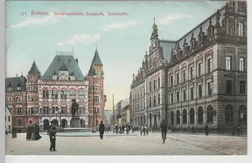 (71567) AK Bremen, Gerichtsgebäude, Hauptpost, Domsheide, vor 1945