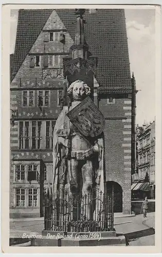 (69796) AK Bremen, Roland auf dem Marktplatz, vor 1945