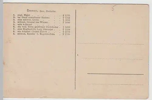 (66404) AK Bremen, Dom, Bleikeller, vor 1945