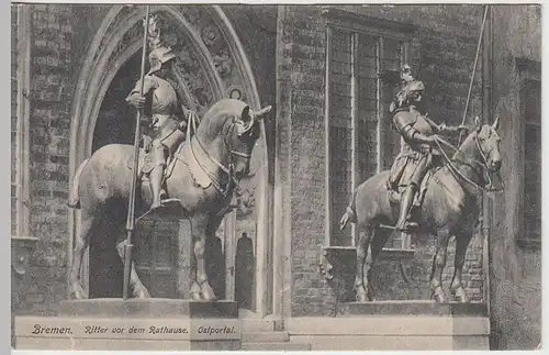 (39349) AK Bremen, Ritter vor dem Rathause um 1905