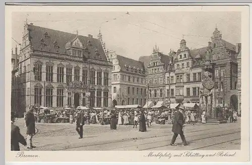 (37924) AK Bremen, Marktplatz 1910/20er