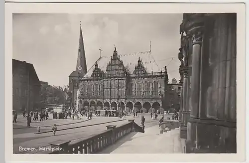 (24731) Foto AK Bremen, Marktplatz, Rathaus, vor 1945