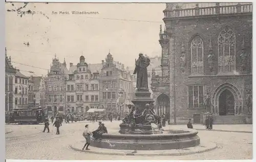 (16255) AK Bremen, Markt, Wilhadibrunnen 1910
