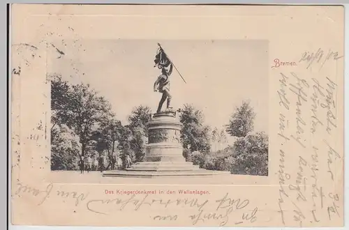 (115826) AK Bremen, Kriegerdenkmal 1902