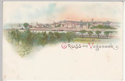 (114278) AK Gruss aus Vegesack, Panorama Litho um 1905