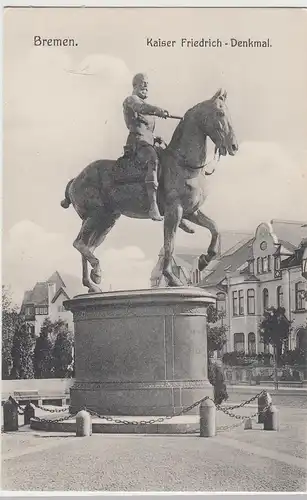 (111579) AK Bremen, Kaiser Friedrich Denkmal, vor 1945