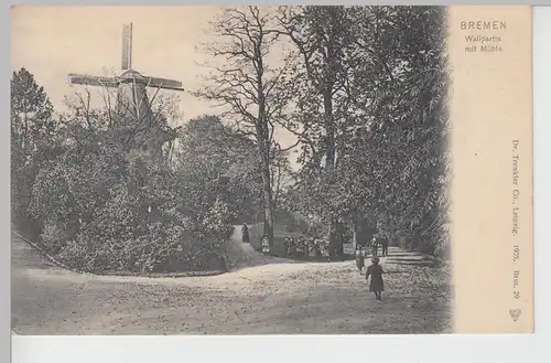(111527) AK Bremen, Wallpartie, Mühle, um 1905