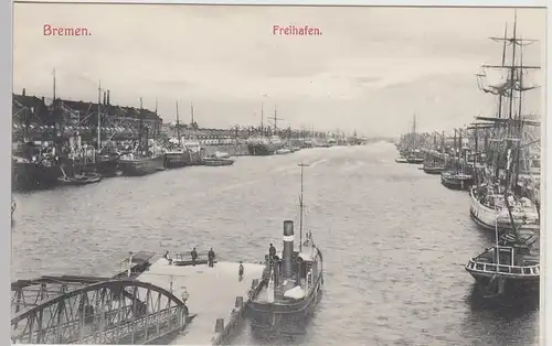 (111448) AK Bremen, Freihafen, Segelschiffe, vor 1945