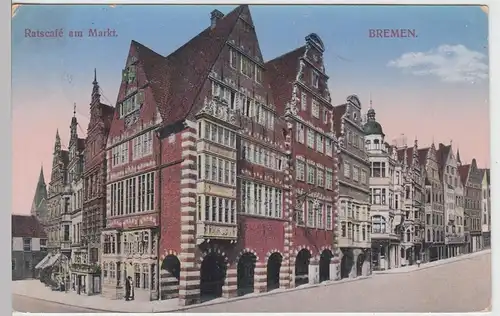 (109173) AK Bremen, Ratscafe am Markt, Feldpost 1916