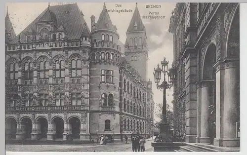 (108859) AK Bremen, Gerichtsgebäude, Portal Hauptpost 1911