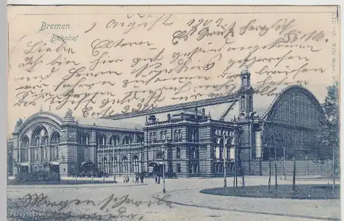 (105491) AK Bremen, Bahnhof, 1902