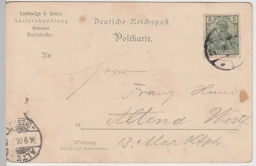 (104174) AK Bremen, Ratskeller, Echosaal, Rosekeller, Kaisersaal, 1900