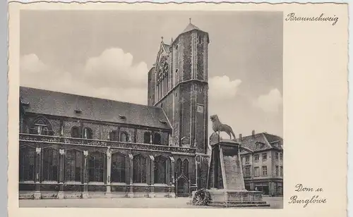 (94740) AK Braunschweig, Dom und Burglöwe, 1937