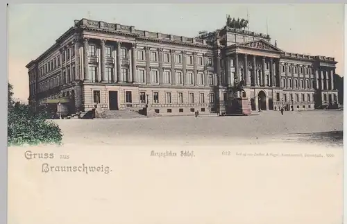 (85300) AK Gruss aus Braunschweig, Herzogliches Schloss, 1899