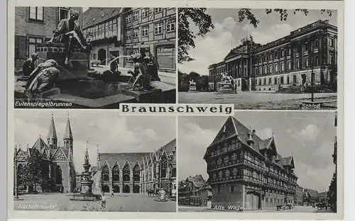 (79401) AK Braunschweig, Alte Waage, Altstadtmarkt, Schloss 1940