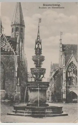(75720) AK Braunschweig, Brunnen am Altstadtmarkt, 1921