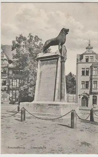 (73361) AK Braunschweig, Löwensäule, vor 1920