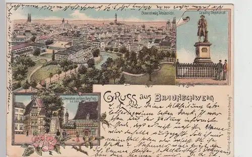 (115418) AK Gruss aus Braunschweig, Mehrbild Litho 1902