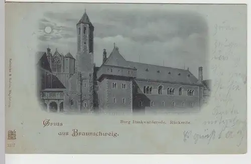 (112876) AK Gruss aus Braunschweig, Burg Dankwarderode, Mondscheinkarte 1902