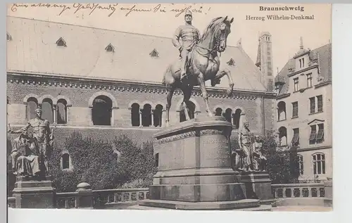 (112559) AK Braunschweig, Herzog Wilhelm Denkmal, Deutsches Haus 1907