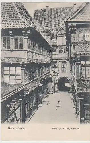 (111393) AK Braunschweig, Alter Hof in Poststraße 6, um 1906