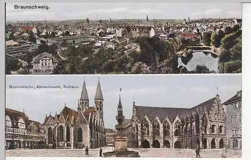 (109600) AK Braunschweig, Martinikirche, Markt, Altstadt, Rathaus, Feldpost 1916