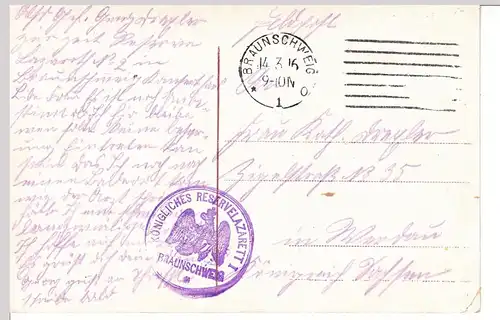 (109600) AK Braunschweig, Martinikirche, Markt, Altstadt, Rathaus, Feldpost 1916