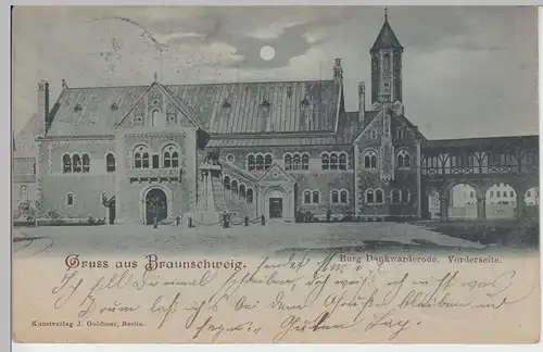 (101347) AK Gruß aus Braunschweig, Burg Dankwarderode, Mondscheinkarte 1900