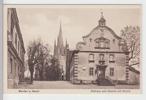 (99971) AK Werder, Havel, Altes Rathaus, Gericht, Kirche, um 1926