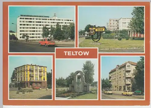 (99301) AK Teltow, Mehrbildkarte, 1988