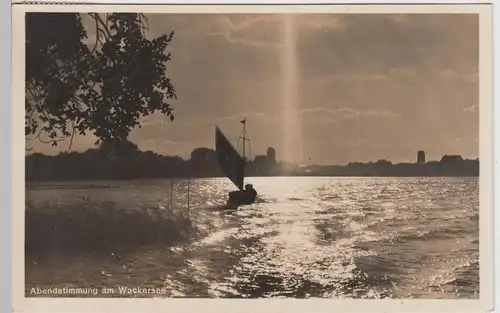 (96971) AK Wackersee, Abendstimmung, 1934