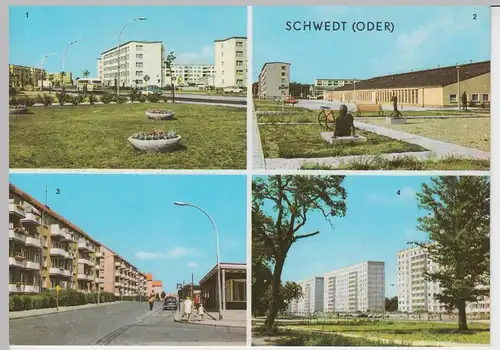 (96686) AK Schwedt, Mehrbildkarte, 1976
