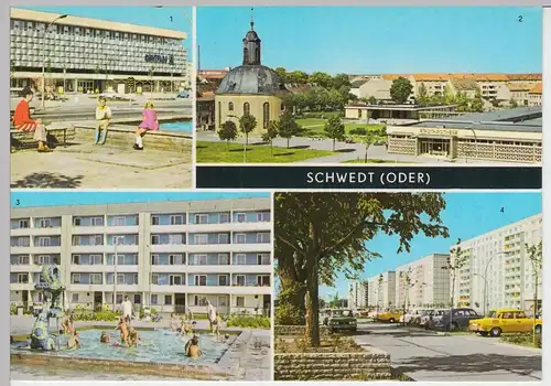 (96662) AK Schwedt, Mehrbildkarte, 1975