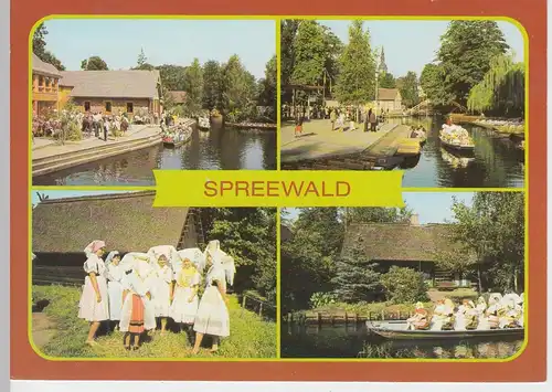 (96571) AK Spreewald, Mehrbildkarte, 1989