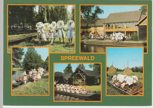 (96563) AK Spreewald, Mehrbildkarte, 1989