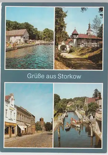 (96507) AK Storkow, Mehrbildkarte, 1986
