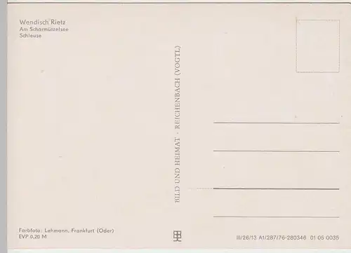 (93067) AK Wendisch Rietz, Schleuse 1976