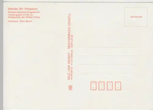 (93065) AK Werder, Havel, Bungalowsiedlung Riegelbucht 1988