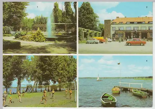 (92996) AK Wandlitzsee, Strandbad, Bahnhof, Springbrunnen 1973