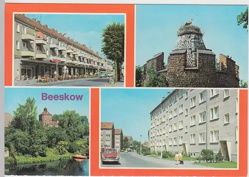 (92246) AK Beeskow, Mehrbildkarte, 1988