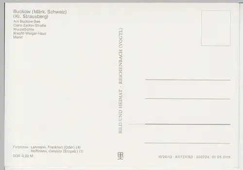 (92127) AK Buckow (Märk. Schweiz), Mehrbildkarte, 1983