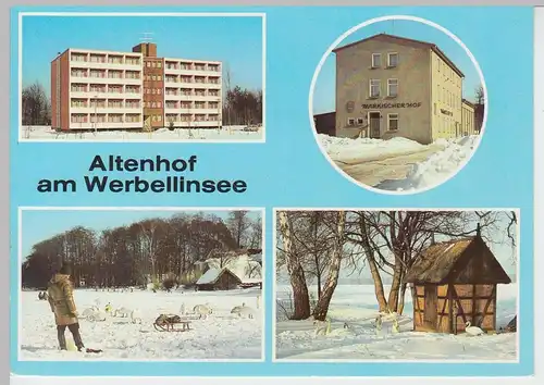 (91909) AK Altenhof (Schorfheide), Mehrbildkarte Wintermotive, 1980