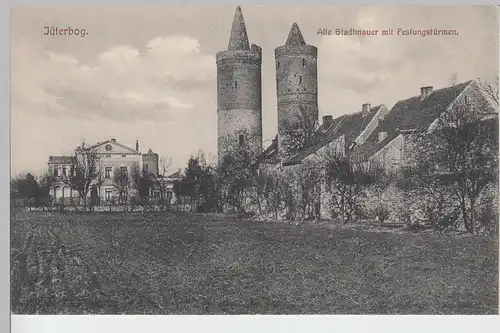 (88663) AK Jüterbog, Alte Stadtmauer m. Festungstürmen, 1915