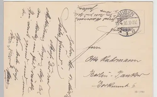 (88448) AK Guben, Kaminskys Berg in der Baumblüte, 1916