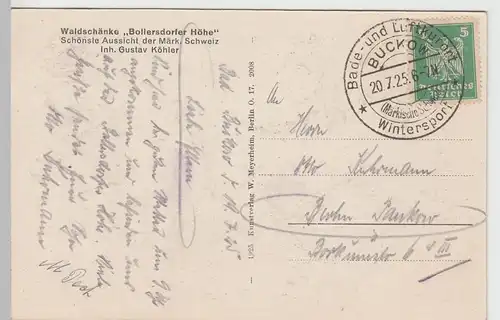 (88418) AK Bad Buckow (Märk. Schweiz), Silberkehle 1925