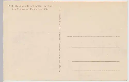 (88311) AK Buschmühle bei Frankfurt (Oder), Steile Wand, vor 1945