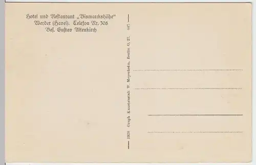 (8730) AK Werder, Havel, Heilig-Geist-Kirche, um 1928